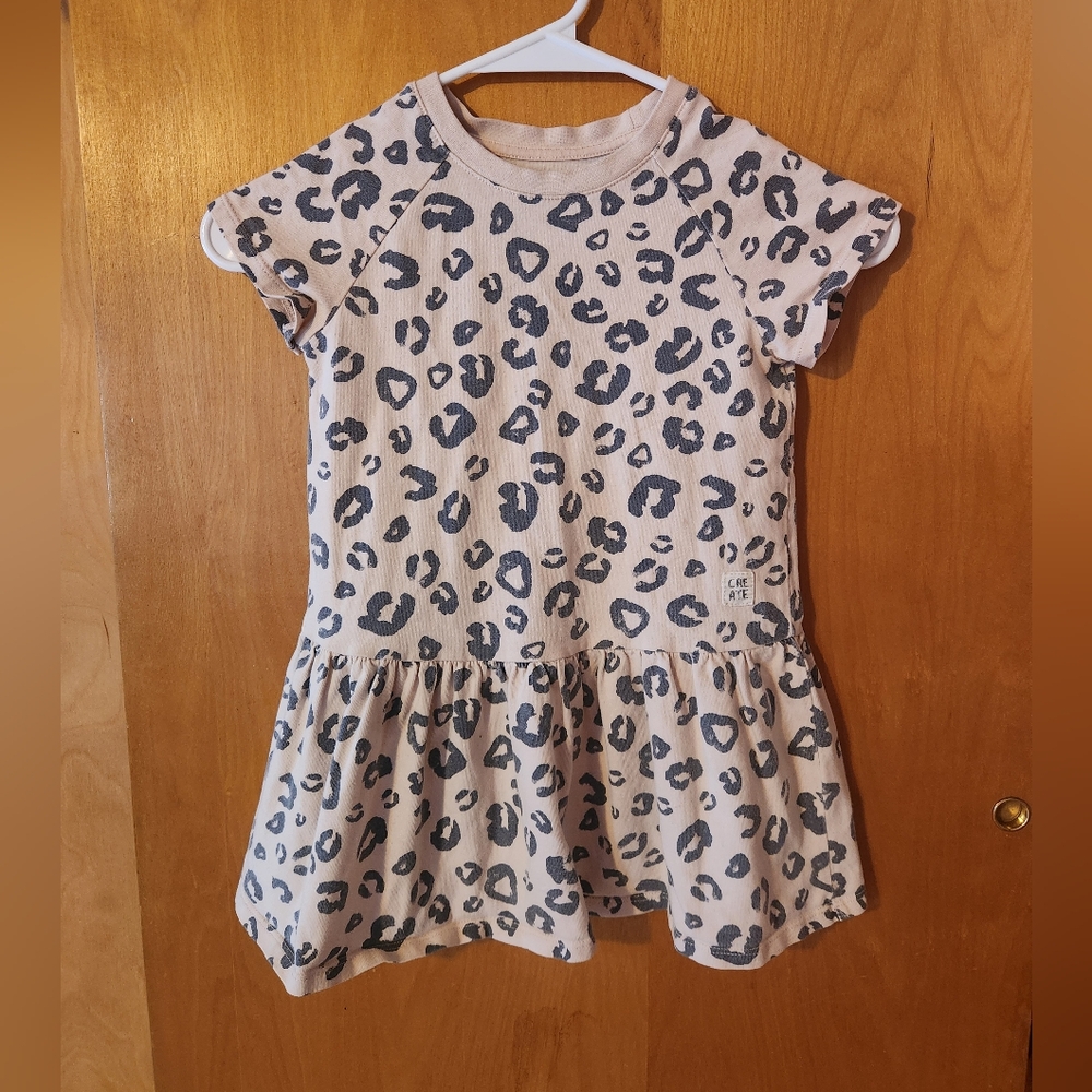 Girls Art Class Pink Cheetah Print Peplum Top Size 3T